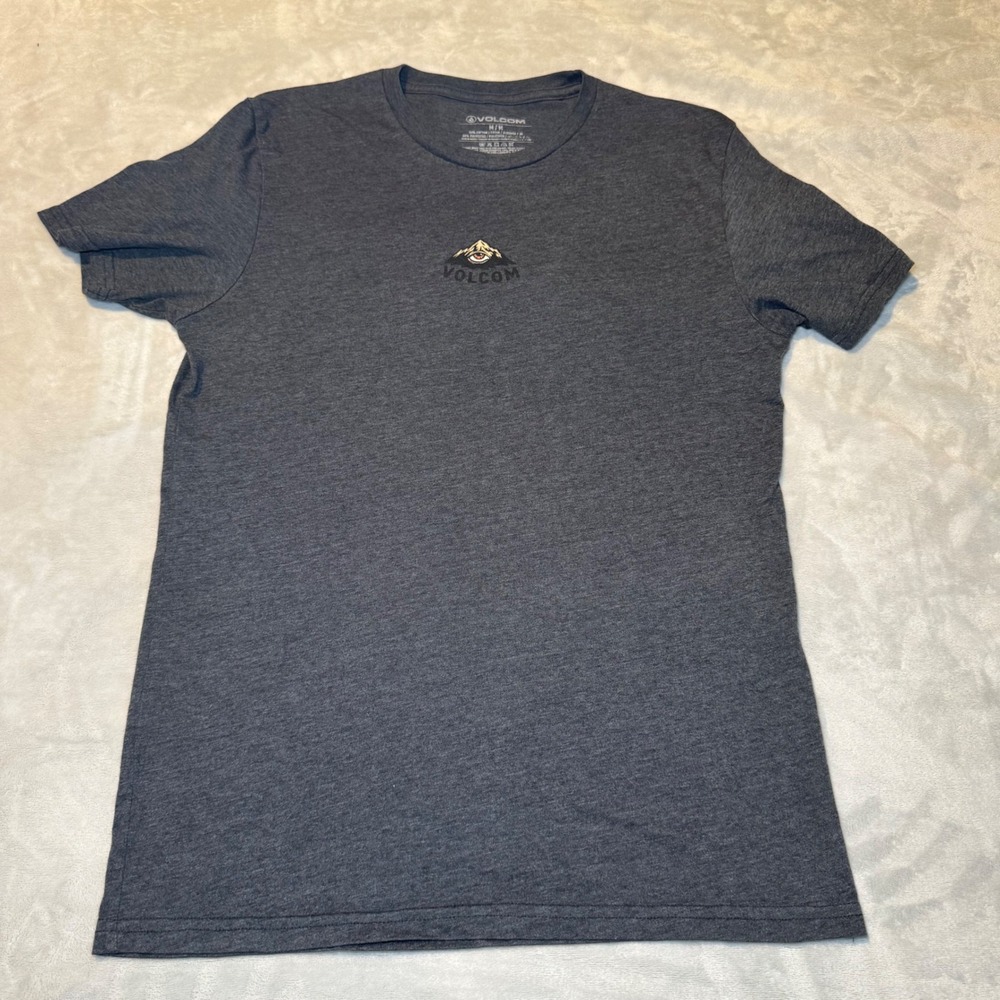 Volcom Women's Nature is Watching Mountain Eye Graphic T-Shirt Gray Size  Medium
